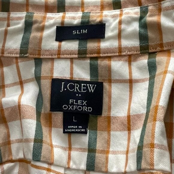 Men's Size L Slim Fit J. Crew Plaid Oxfords - Picture 4 of 4